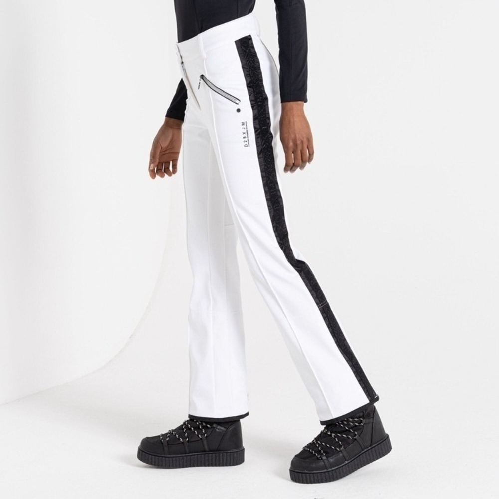 Dare 2B X Julien Macdonald White Ski Pants Gold Zippers Black Accents XS US 4